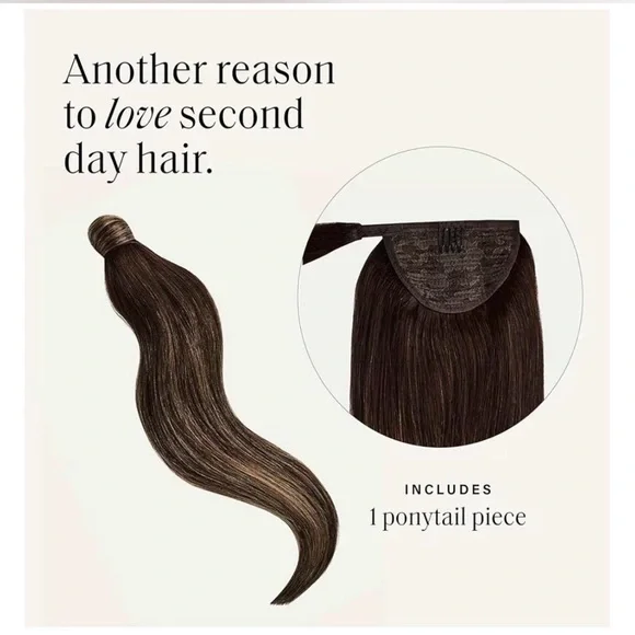 Luxy Dark Brown balayage ponytail Hair Extension  display picture 3